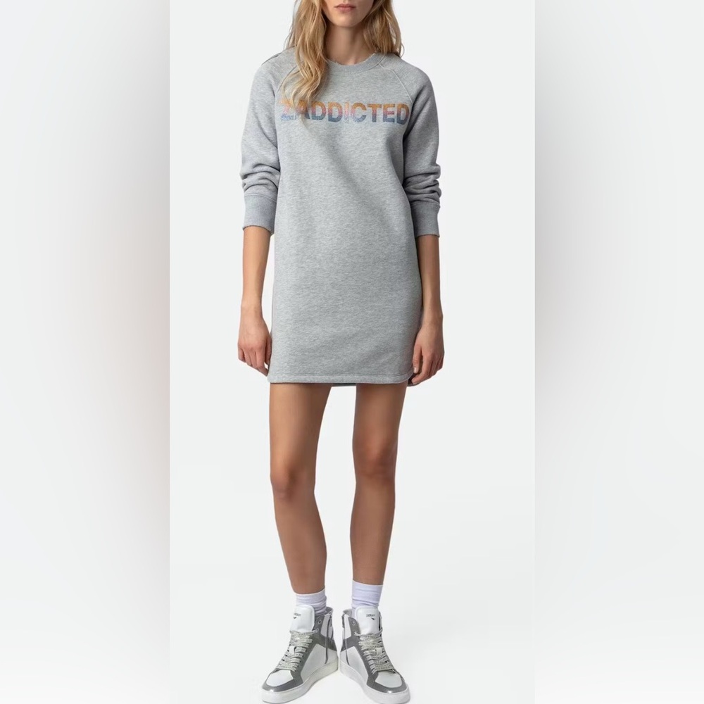NWT Zadig & Voltaire Diaz Zaddicted Glitter Sweater Dress, size L